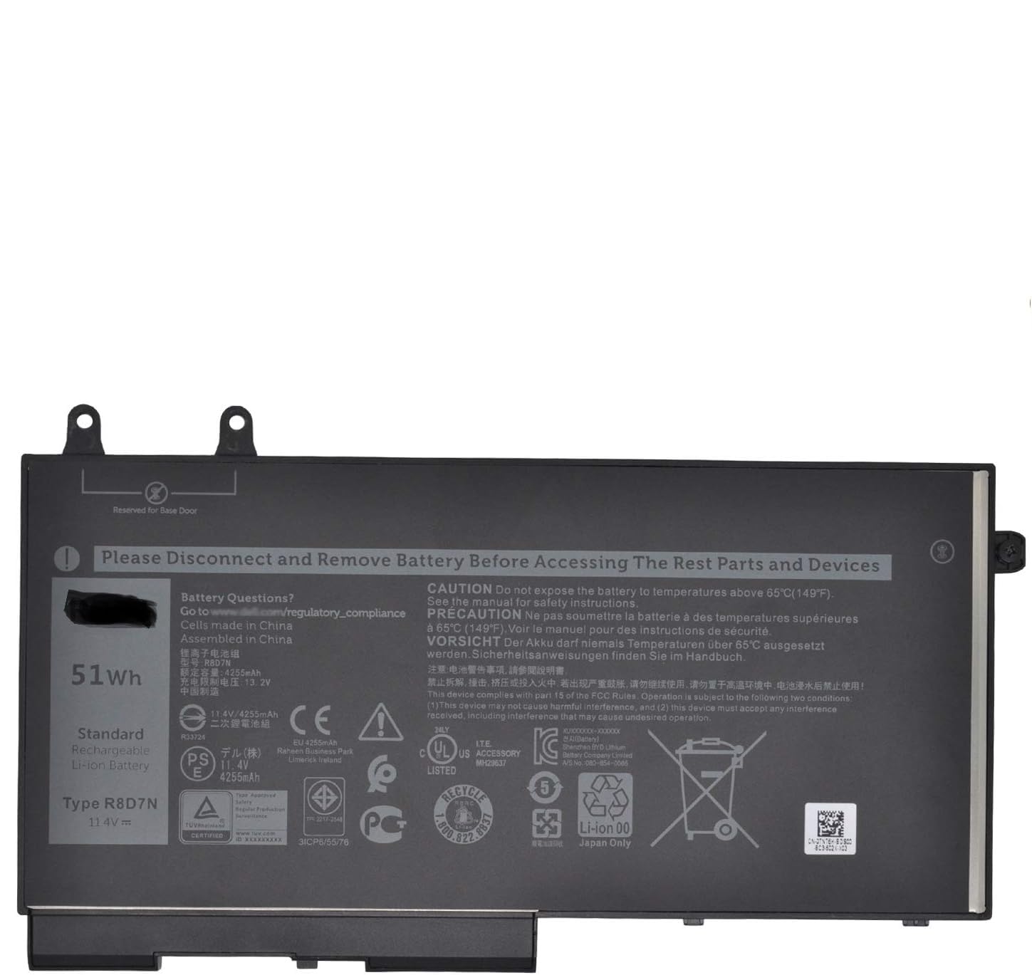  R8D7N Laptop Battery for Dell Latitude 5400 5410 5500 5510 5511 Precision 3540 M3540 3550 Inspiron 7590 7591 7791 2-in-1 Series 0R8D7N 1V1XF 4GVMP H82T6 RF7WM 9JRYT X77XY C5GV2 W8GMW 0W8GMW